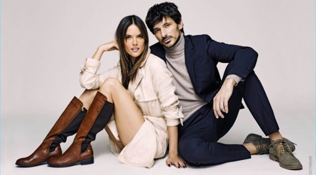 Alessandra Ambrosio and Andres Velencoso front Xti's fall-winter 2017 campaign.