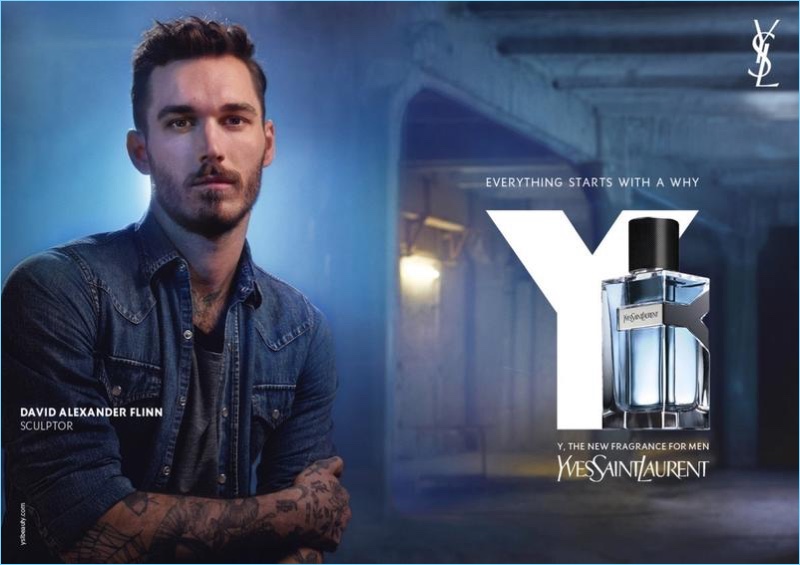 David Alexander Flinn appears in Yves Saint Laurent's Y fragrance campaign.