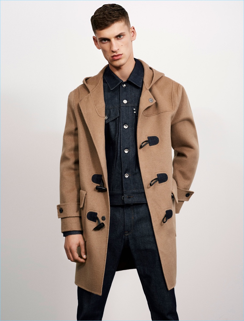 zara men pea coat