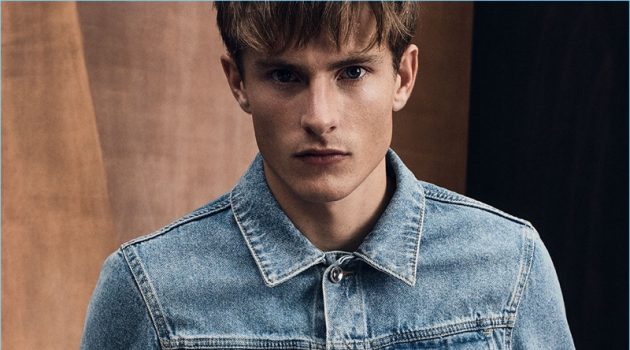 Zara makes a case for double denim with its distressed denim jacket and jeans.