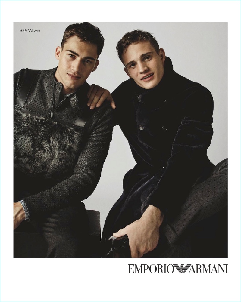 Models Alessio Pozzi and Julian Schneyder star in Emporio Armani's fall-winter 2017 campaign. » Alessio Pozzi, Julian Schneyder + More Front Emporio Armani Fall '17 Campaign Models Alessio Pozzi and Julian Schneyder star in Emporio Armani's fall-winter 2017 campaign.