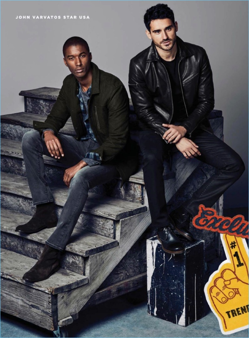 Claudio Monteiro and Arthur Kulkov wear John Varvatos Star USA.