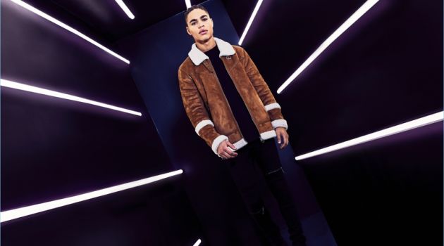 BoohooMAN Debuts Premium Collection for Fall BoohooMAN embraces the shearling trend with its spin on the suede jacket.