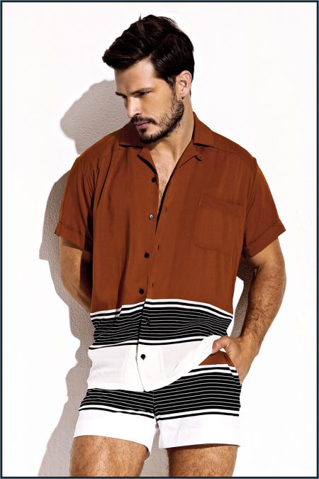 Charlie Matthew Zink Resort 2017 Lookbook MZ4068 GETAWAY STRIPE SHIRT a