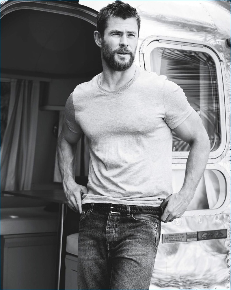 Chris Hemsworth Tight T-Shirt GQ Australia Photo Shoot