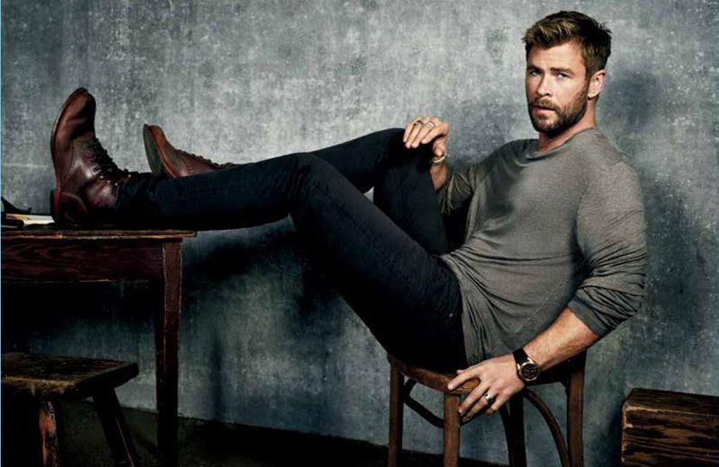 Starring in a new photo shoot, Chris Hemsworth links up with Men's Journal.