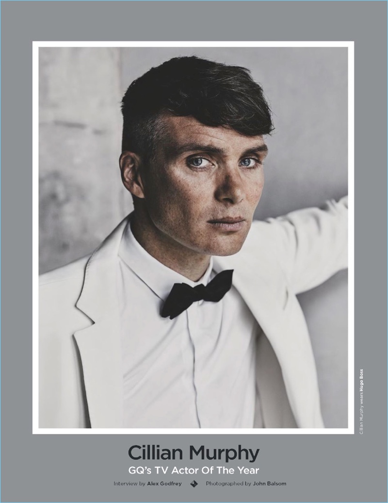 Cillian Murphy dons Hugo Boss for British GQ.