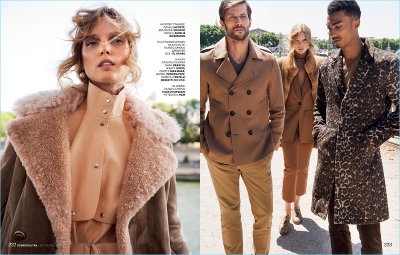 Three's Company: Onnys Aho, Baptiste Mayeux & Nell Rebowe for Cosmopolitan Russia