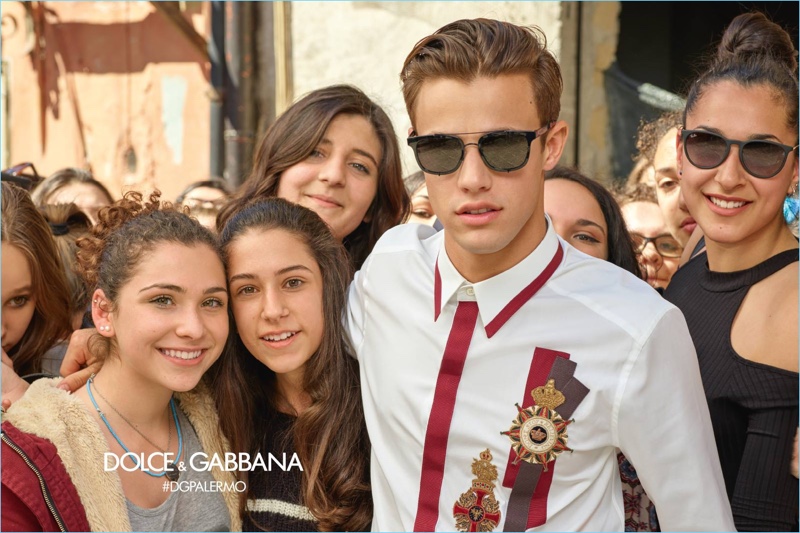 Cameron Dallas rocks sunglasses for Dolce & Gabbana's fall-winter 2017 campaign.