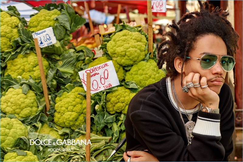 Dolce & Gabbana reunites with Luka Sabbat for its fall-winter 2017 eyewear campaign.