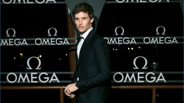 Eddie Redmayne wears a sharp tuxedo for a special evening out with OMEGA.