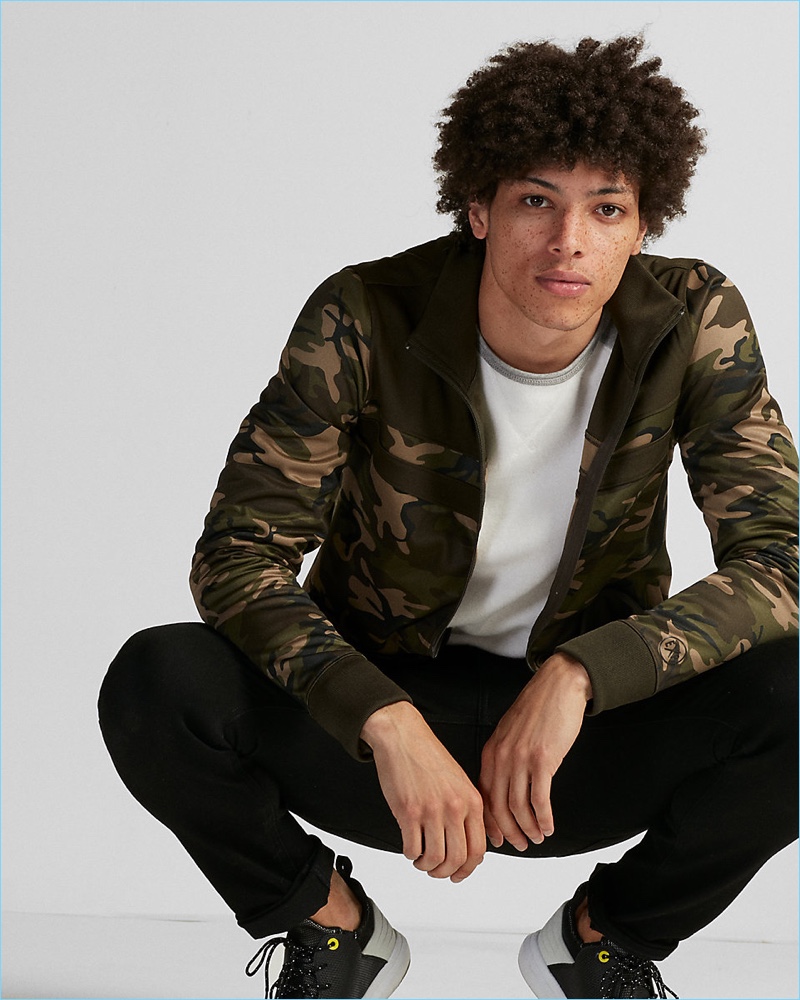 Express Color Block Camo Track Jacket