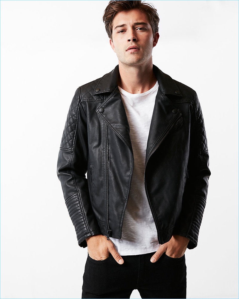 Express (Minus The) Leather Quilted Asymmetrical Moto Jacket