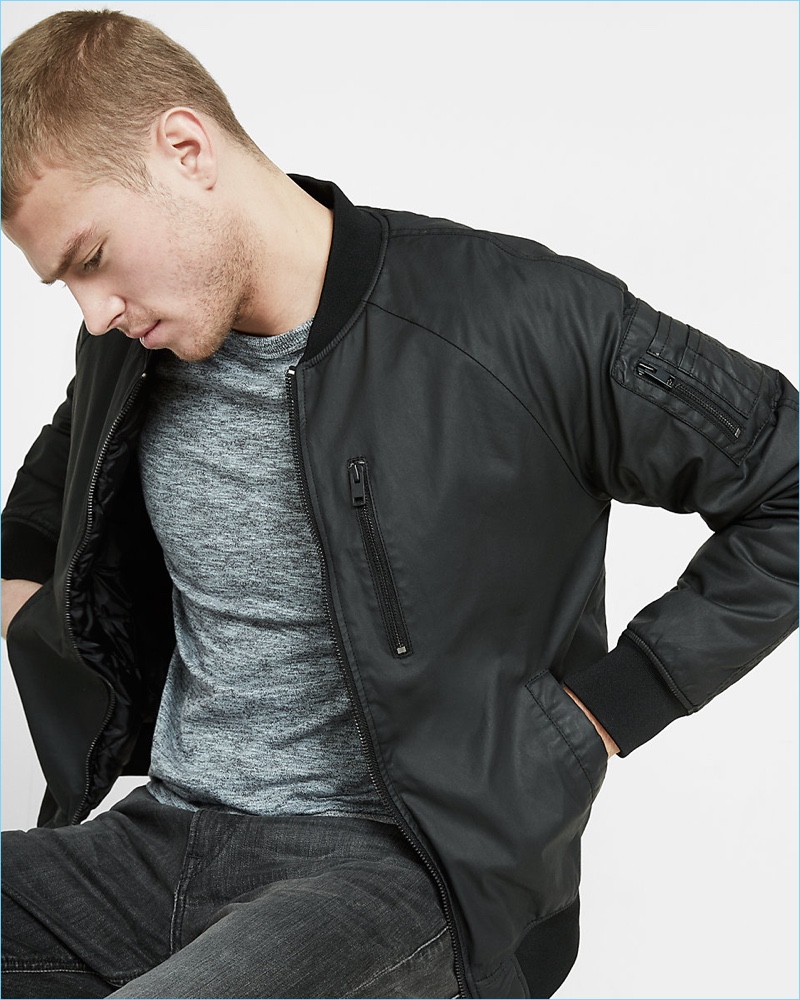 Express Waxy Cotton MA-1 Bomber Jacket