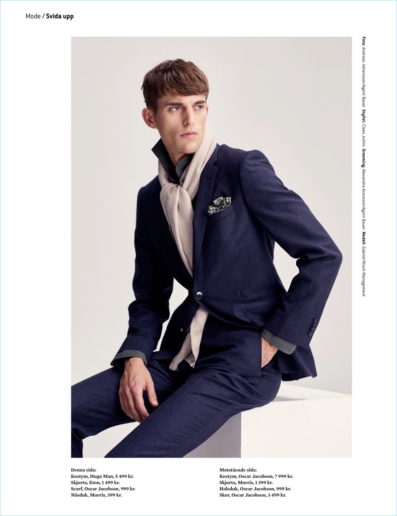 Gabriel Gronvik Dons Elegant Suits for King Magazine – The Fashionisto