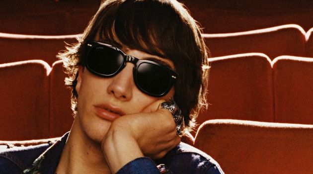 Thomas Riguelle stars in Gucci's fall-winter 2017 eyewear campaign.