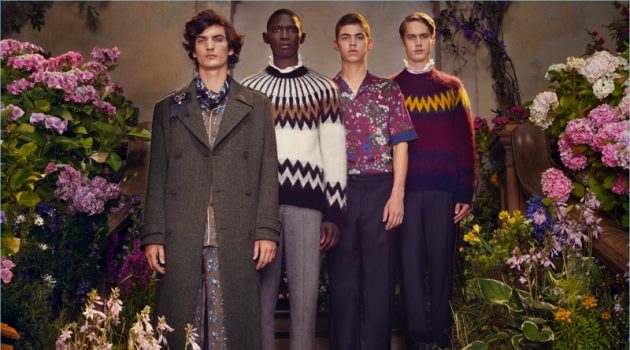 H&M Revisits the Family Portrait for ERDEM Collaboration Campaign Luca Lemaire, Fernando Cabral, Hero Fiennes-Tiffin, and Neels Visser star in the H&M x ERDEM campaign.