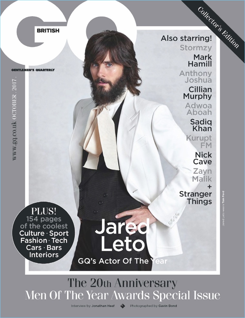 Jared Leto covers the October 2017 issue of British GQ.