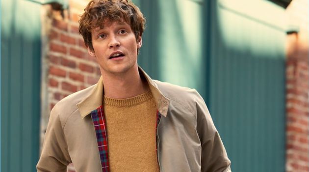 Camel Persuasion: East Dane Proposes Neutral Style Classic style reigns as Matthew Hitt sports a Baracuta G9 Modern Classic jacket. Matthew also wears a camel colored A.P.C. sweater and jeans from Naked & Famous.