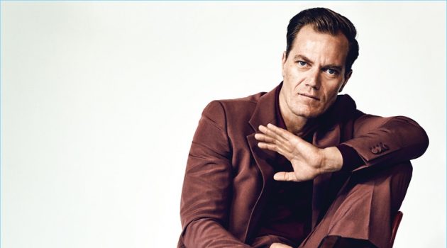 Michael Shannon Dons Monochromatic Suits for Esquire's The Big Black Book Suiting up in Gucci, Michael Shannon also wears a Charvet polo and Christian Louboutin boots.