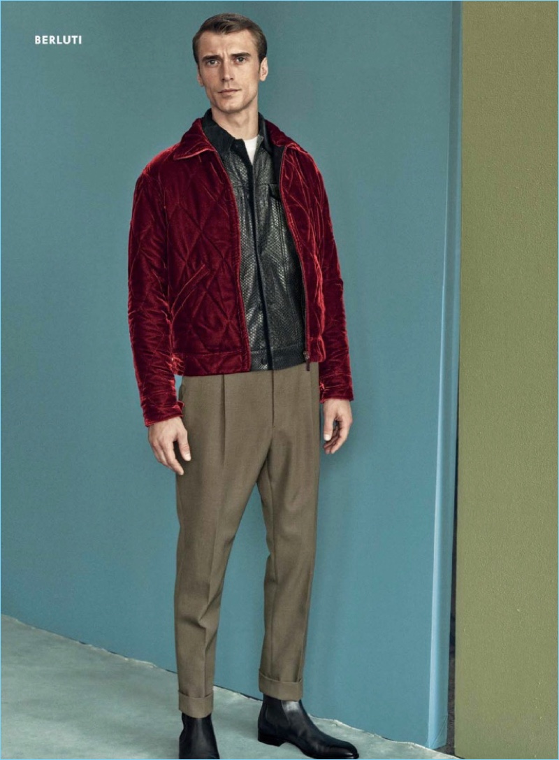 Clément Chabernaud dons a fall-winter 2017 look from Berluti.