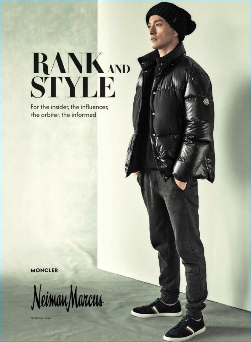 Daisuke Ueda wears a look by Moncler for Neiman Marcus.