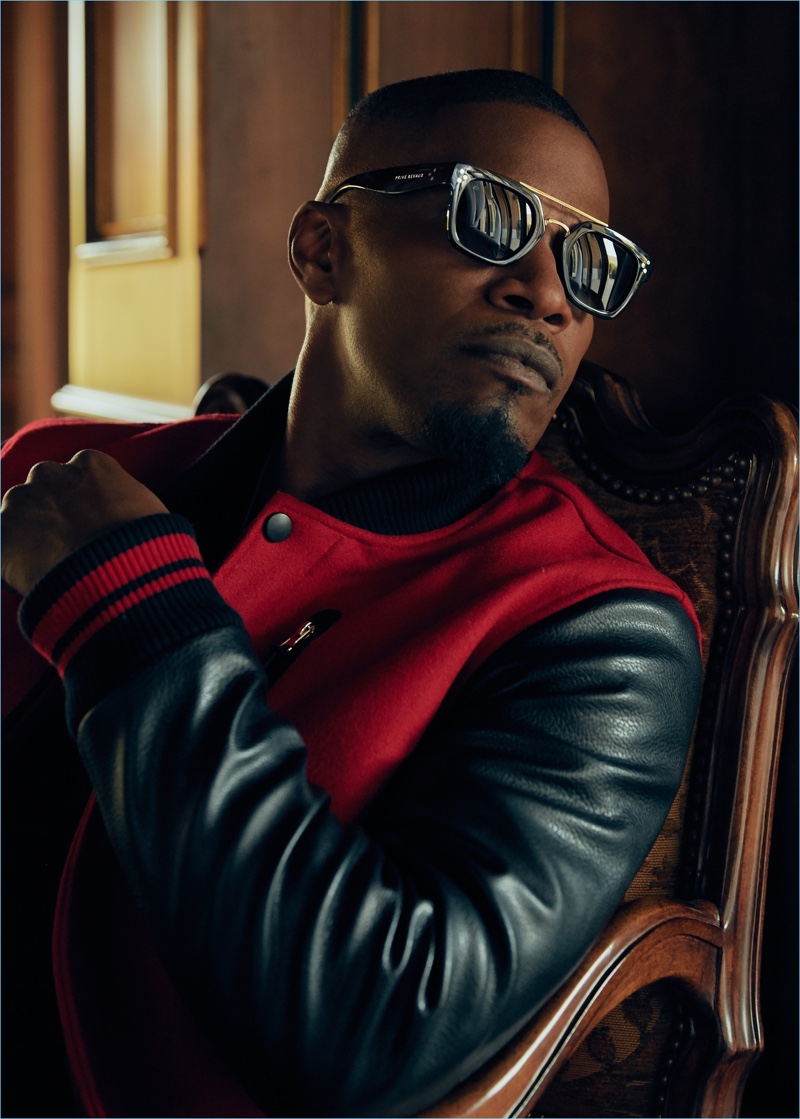 Jamie Foxx sports Privé Revaux's "The Foxx" sunglasses.