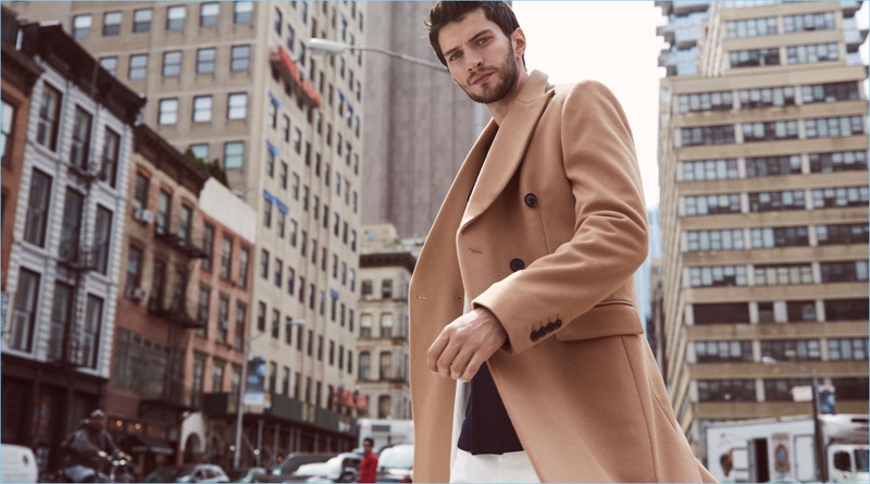 Reiss makes a case for a menswear classic with its cashmere blend double-breasted overcoat $710 in camel.