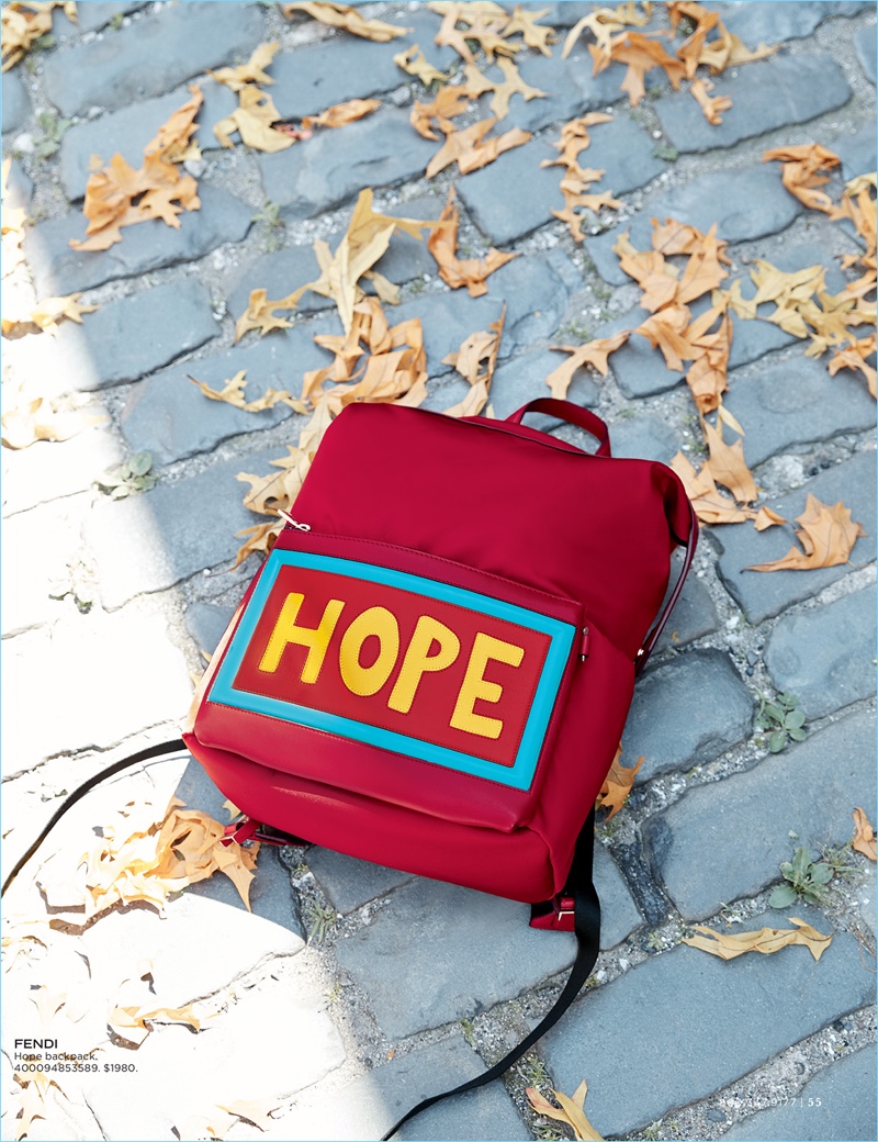 Saks Fifth Avenue puts the spotlight on a "Hope" backpack from Fendi.