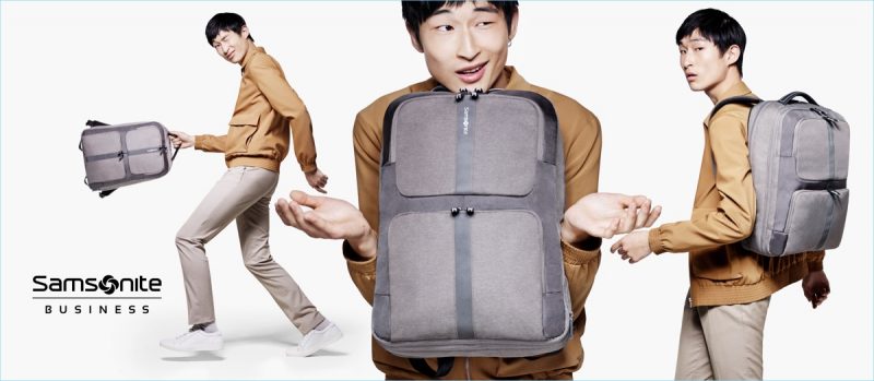 Sang Woo Kim stars in a campaign for Samsonite's business range.