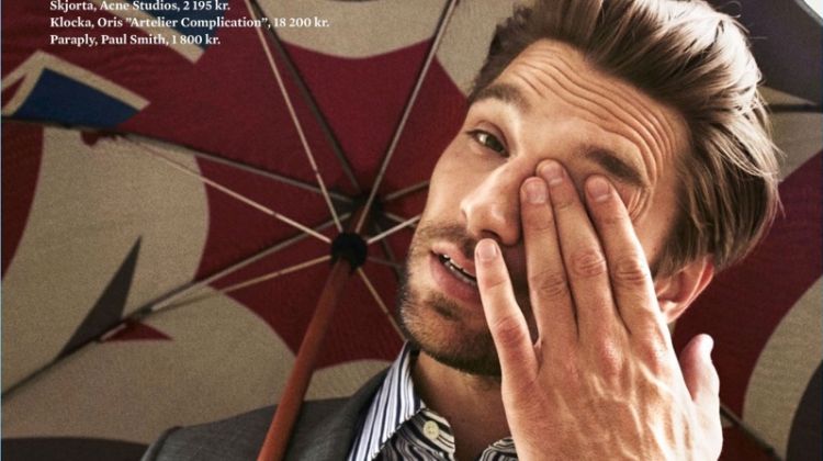 Texas Olsson Models Sleek Suits for King Magazine