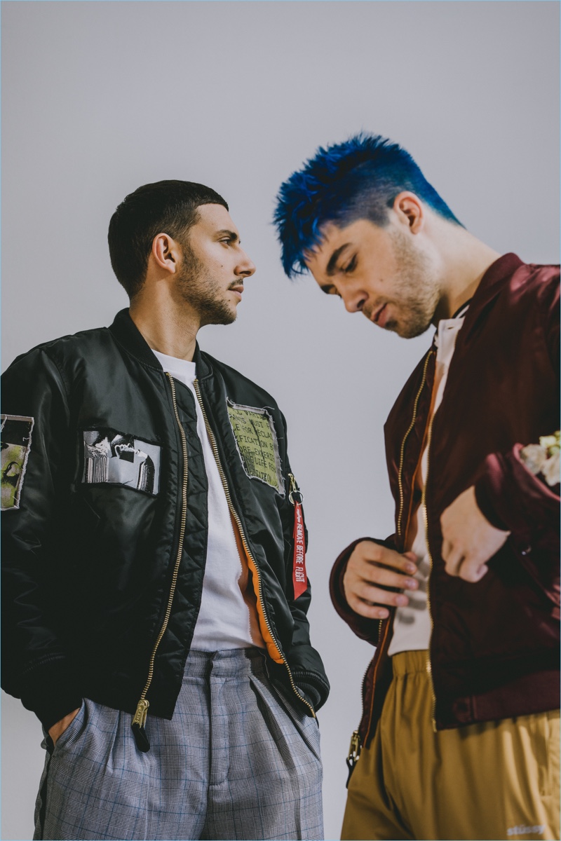 Music duo Majid Jordan sports Alpha Industries bomber jackets for Urban Outfitters' latest campaign.