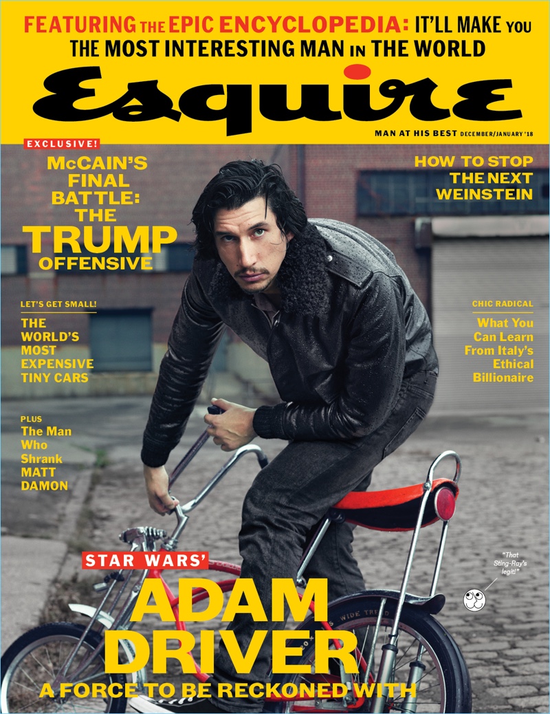 Adam Driver Esquire December 2017/January 2018 Cover » Adam Driver Covers Esquire, Talks Difficulty of Filming 'Star Wars' Adam Driver Esquire December 2017/January 2018 Cover
