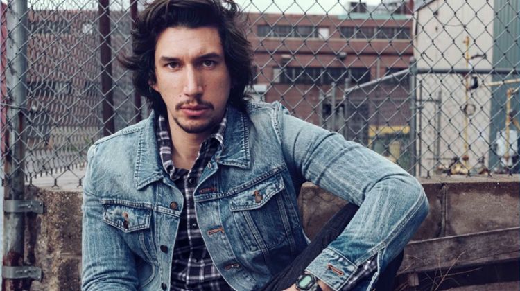 Connecting with Esquire, Adam Driver wears casual clothes by Saint Laurent.