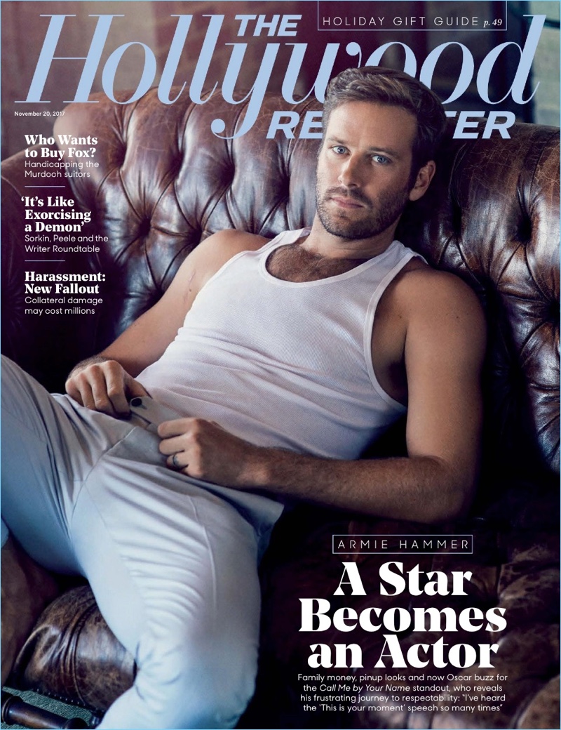 Armie Hammer covers the most recent issue of The Hollywood Reporter.