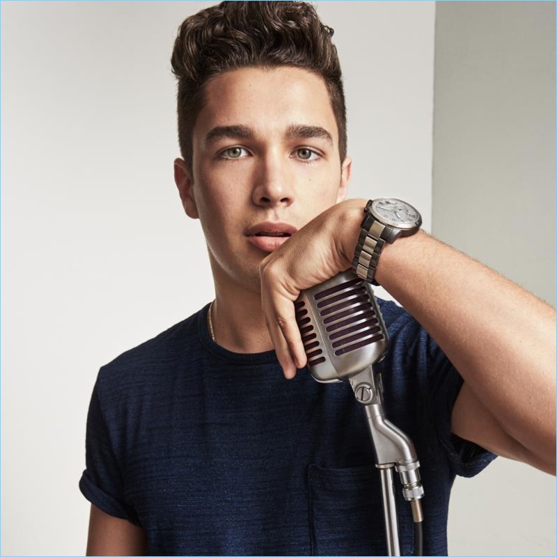 Singer Austin Mahone links up with Fossil as a brand ambassador.