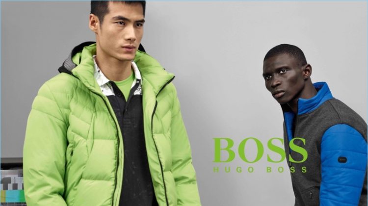 Hao Yun Xiang and Fernando Cabral stars in BOSS Green's fall-winter 2017 campaign.
