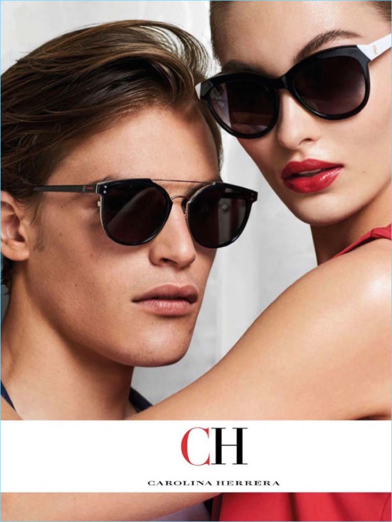 Parker van Noord and Grace Elizabeth front CH Carolina Herrera's fall-winter 2017 campaign.