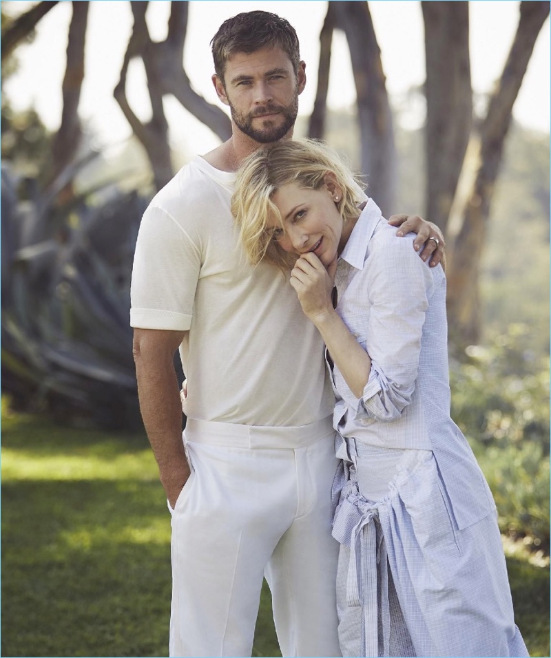 Actors Chris Hemsworth and Cate Blanchett reunite for Vogue Australia.