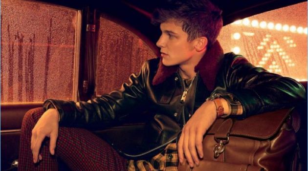 Ben Jordan appears in Coach's holiday 2017 campaign.