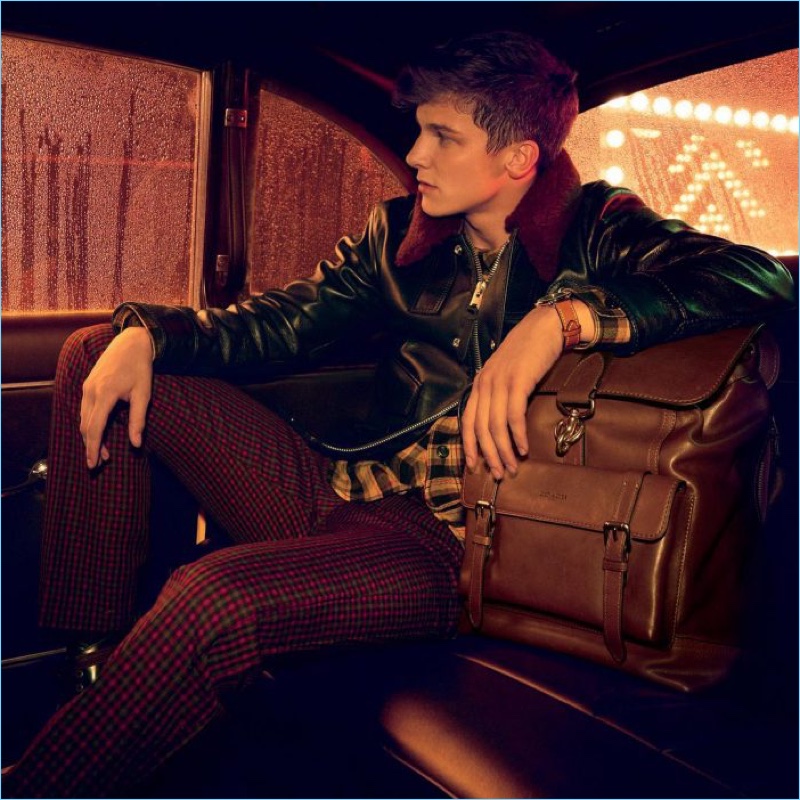 Ben Jordan appears in Coach's holiday 2017 campaign.