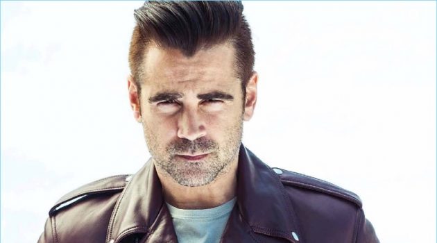 Colin Farrell Covers Men's Style Australia Sporting a leather biker jacket, Colin Farrell appears in a photo shoot.