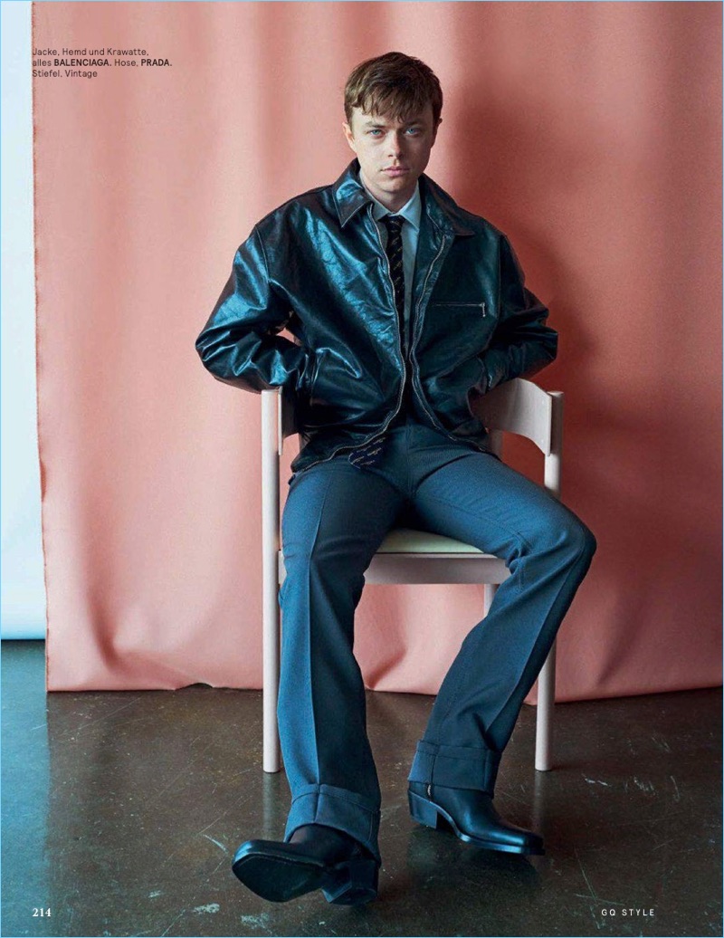 Actor Dane DeHaan dons Balenciaga and Prada for GQ Style Germany.