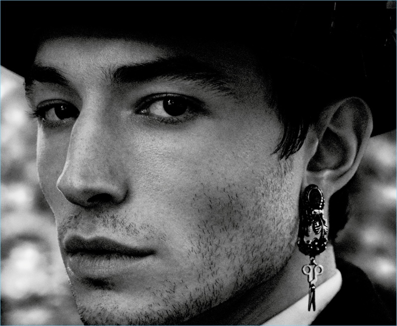 Justice League star Ezra Miller appears in a new photo shoot for Interview magazine.