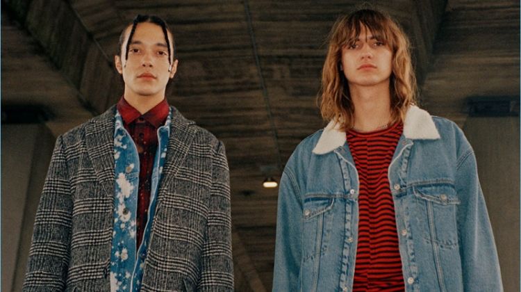 H&M embraces stripes, plaid, denim, and houndstooth for a new grunge style edit.