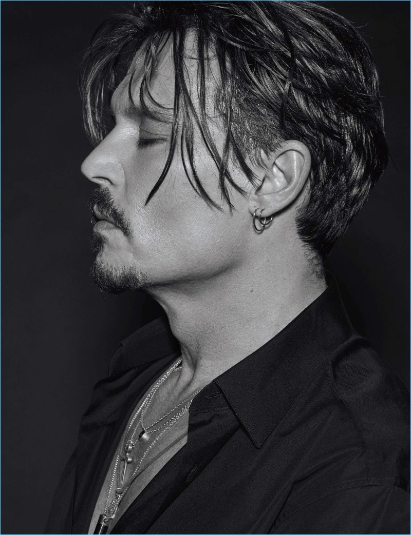 Actor Johnny Depp delivers a side profile for the pages of Numéro Homme.