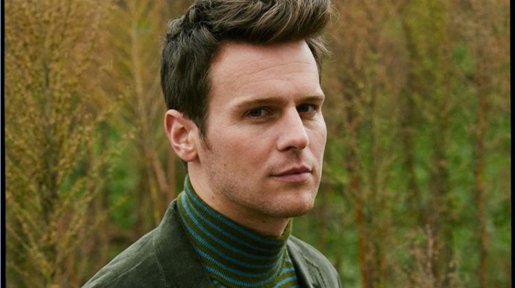 Making a case for green, Jonathan Groff wears a look from Todd Snyder.