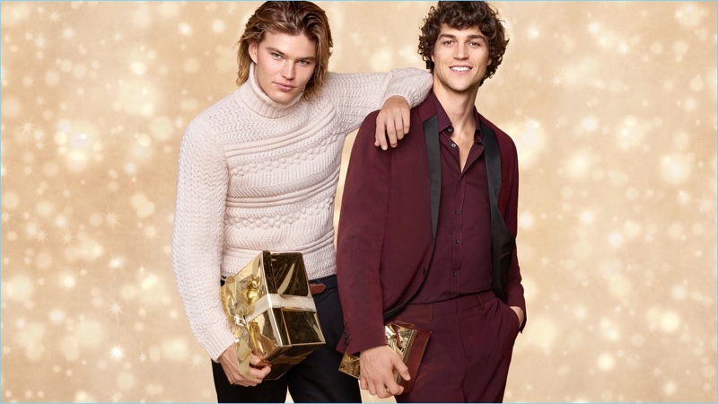 Top models Jordan Barrett and Miles McMillan celebrate the holidays with Zalando.