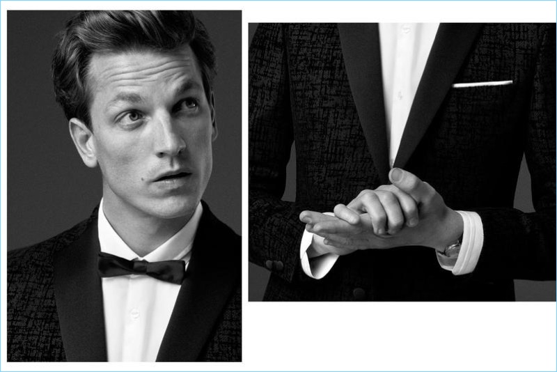 Donning a tuxedo, Hugo Sauzay stars in KİP's fall-winter 2017 campaign.