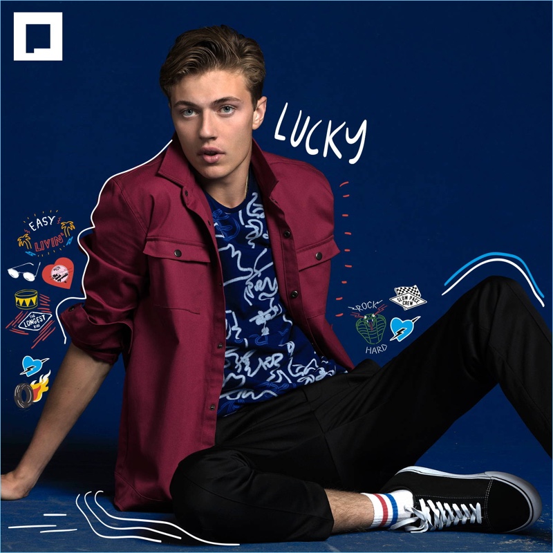 American model Lucky Blue Smith appears in Penshoppe's holiday 2017 campaign.
